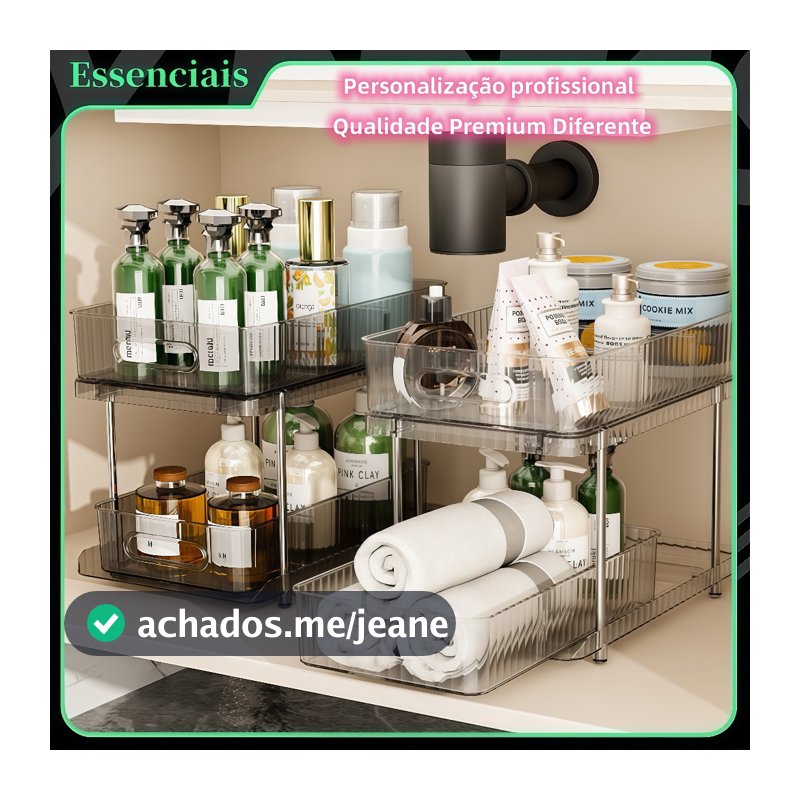 Caixa Organizadora Multicamadas para Cosméticos, Cozinha e Armazenamento Diário • Design em Camadas Prático
