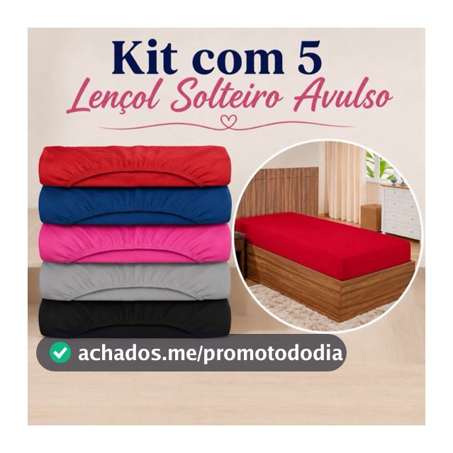 Kit 5 Lencois Microfibra Solteiro 90x200x25cm Avulso com Elástico na Borda Macio Confortavel Diario