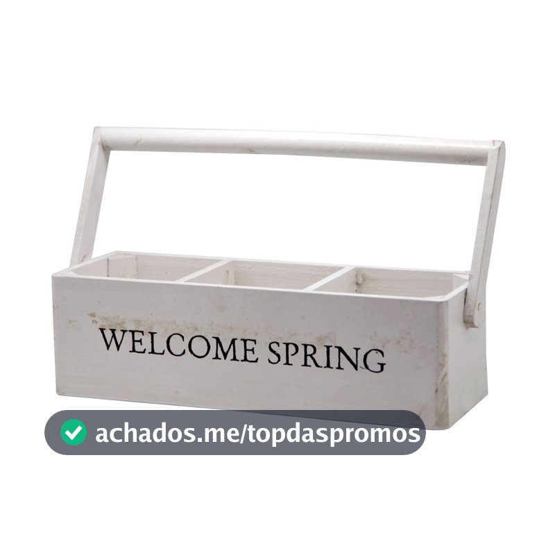 Cesta retangular em madeira