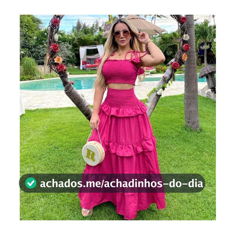 Conjunto Saia Longa e Cropped Plus Size e Slim