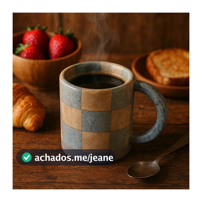 Caneca Artesanal Pedra Sabão Xadrez Bebidas Quentes E Frias