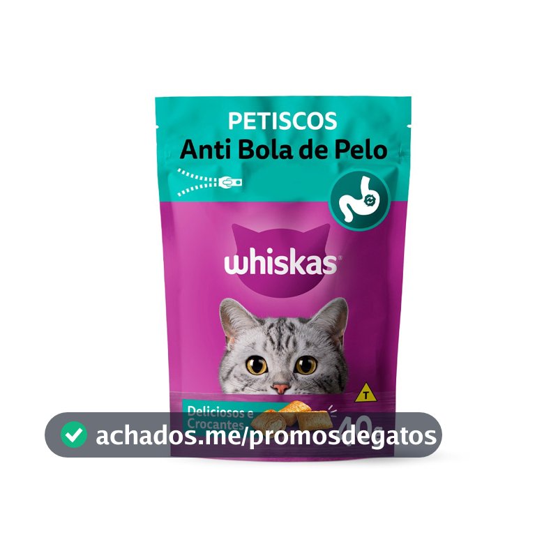 Petisco Anti Bola de Pelo Para Gatos Adultos 40 g Whiskas