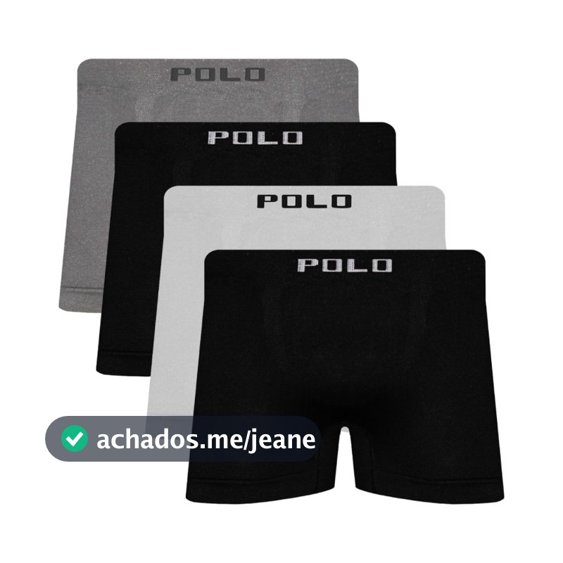 Kit 4 Cuecas Boxer Polostar Lisa Microfibra Masculina Sem Costura