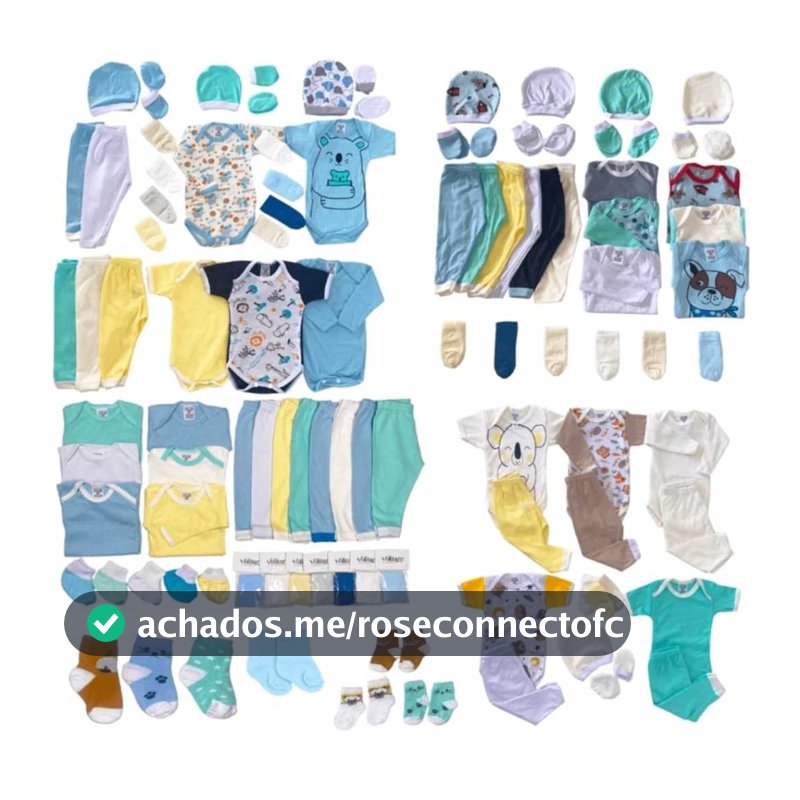 Kit enxoval bebê 34 peças enxoval bebê algodão
