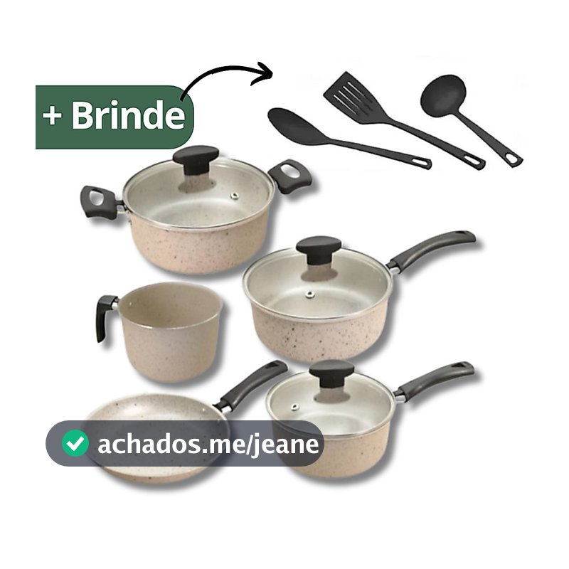 Conjunto de Panelas Bella Dora Antiaderente 8 Peças Tampa Vidro - Caçarola em Promoção Panelas Leiteira Frigideira