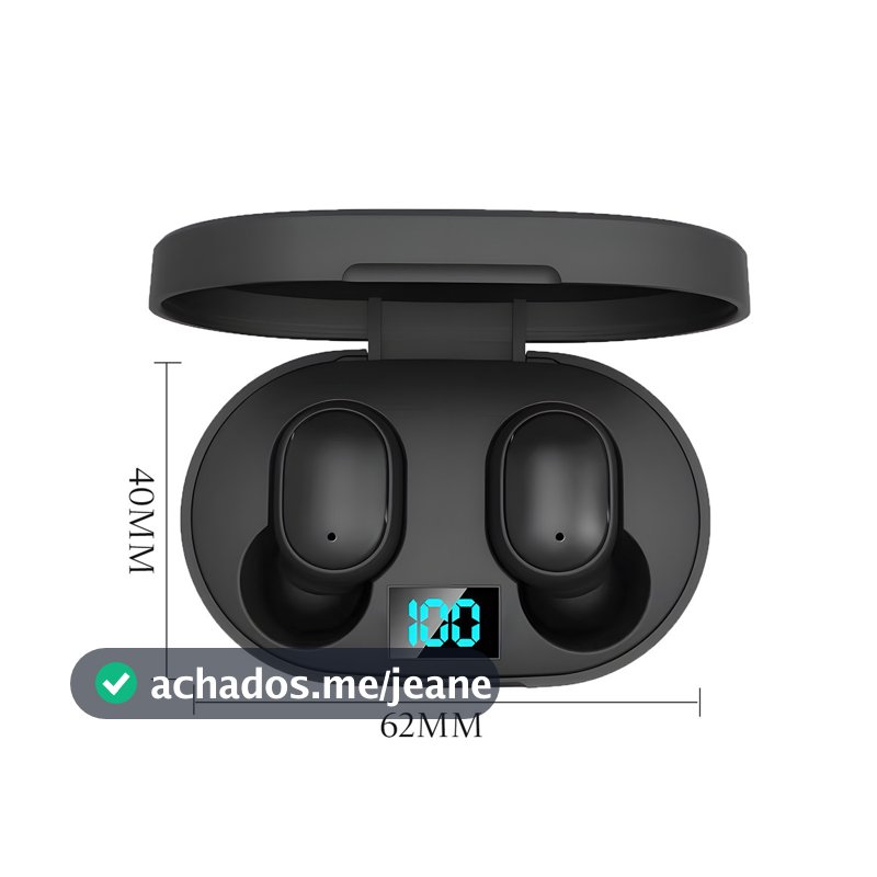 Kit de 1/2 unidade Fone de Ouvido Bluetooth 5.1 TWS Sem Fio E6S Esportivo Earbuds Base de Carga LED ANJGG BRASIL