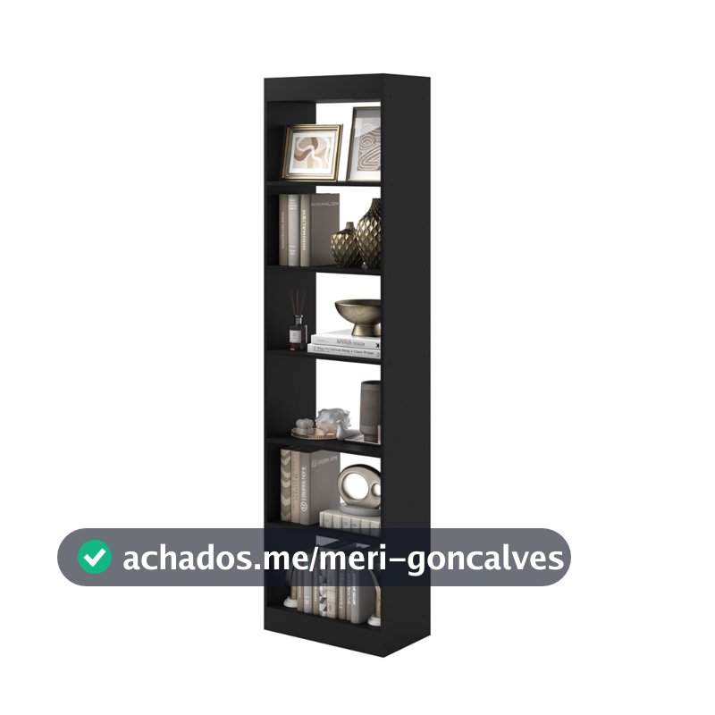 Estante Livreiro Multiuso 6 Prateleiras Com Nichos Decorativos Para Sala Quarto Home Office Escritório Organizador