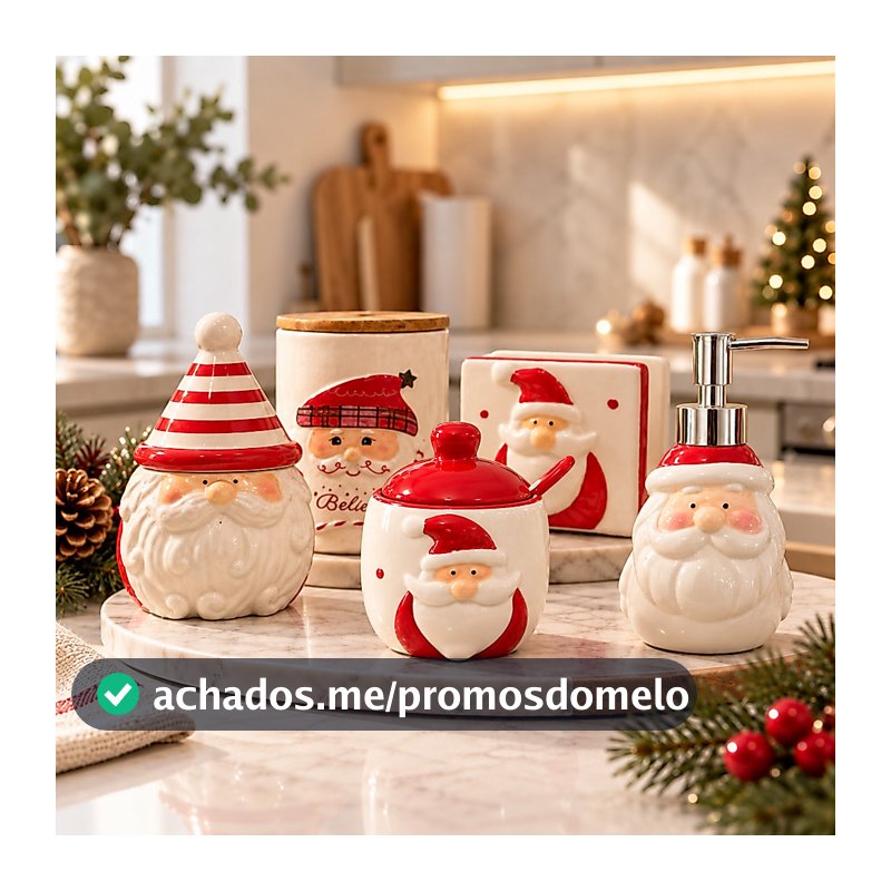 Utensílios Natalinos Papai Noel em Porcelana Vários Modelos