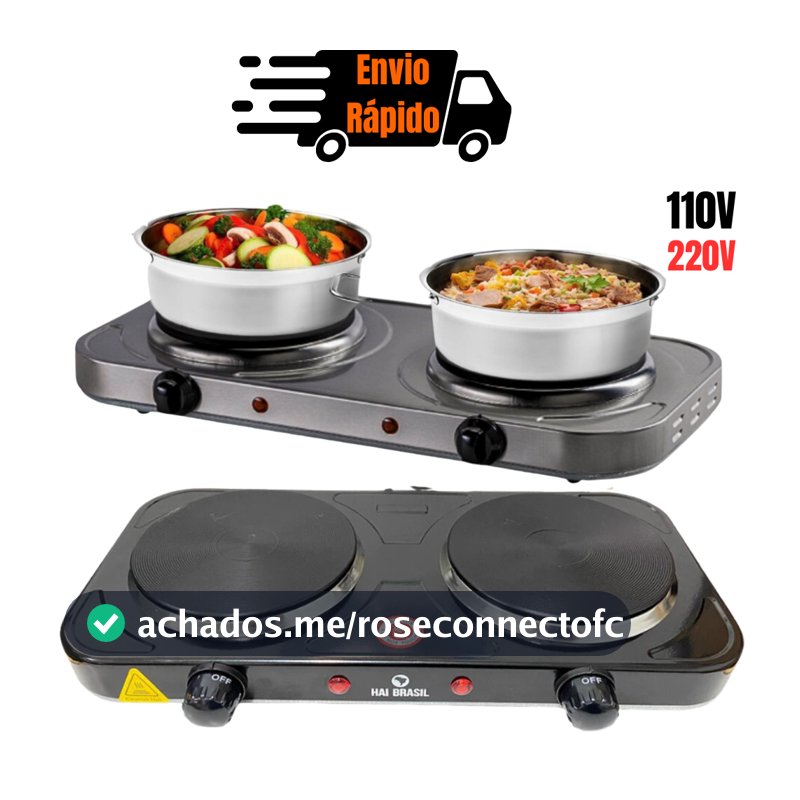 Fogão Elétrico Cooktop 2 bocas Indução Portátil 127v 220v Fogareiro Camping Linha Premium