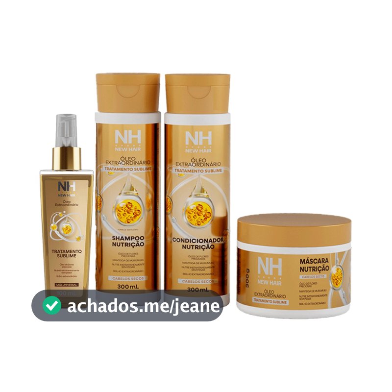 Kit Capilar Óleo Extraordinário NEW HAIR - Kit Shampoo, Condicionador, Máscara e Oleo