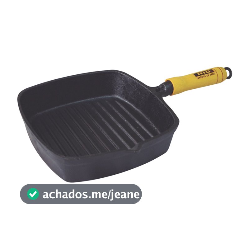 Frigideira Ferro Fundido Frisada Cook Grill - 22x22cm