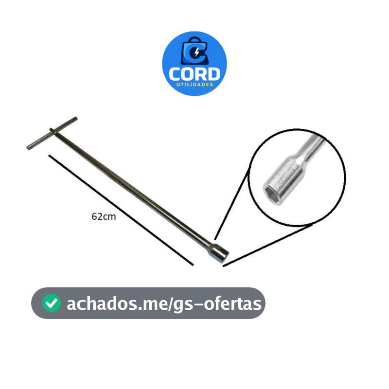 Chave T Longa 10mm Agitador Brastemp/Consul/Electrolux Universal 48/62cm