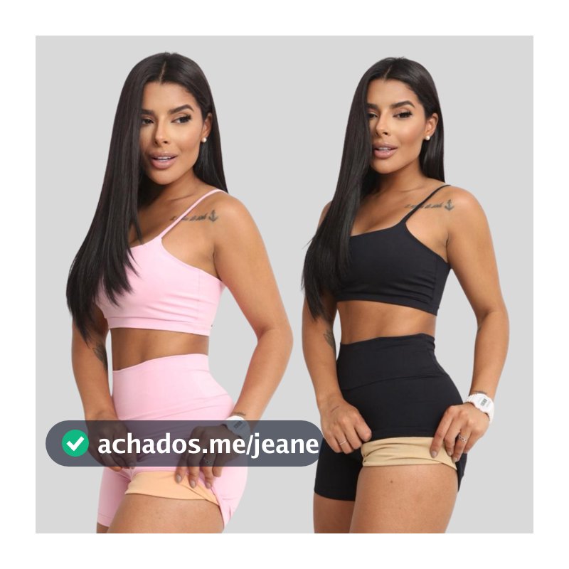 Conjunto Academia Short e Top Duplo Poliamida Corrida Roupa de Treino Feminina Zero Transparência