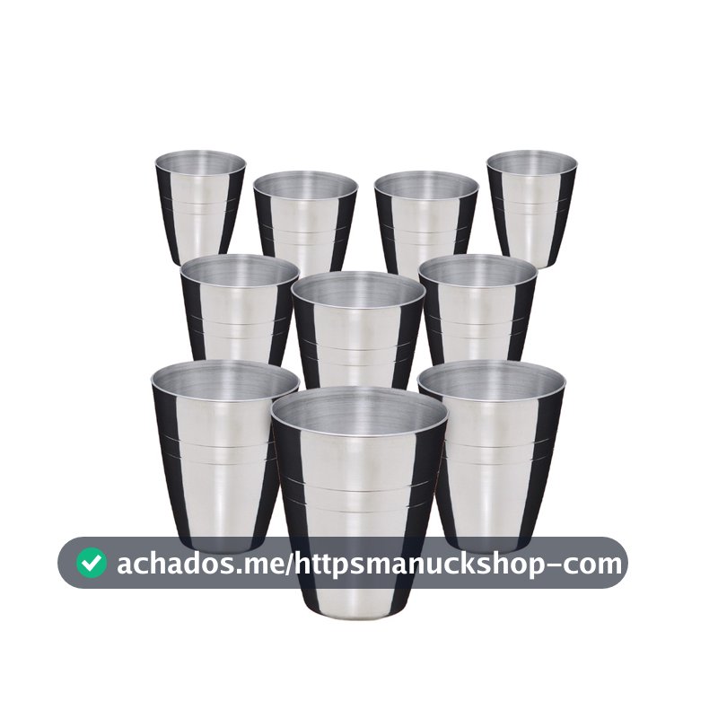 Kit Com 10 Copos De Alumínio 300 Ml