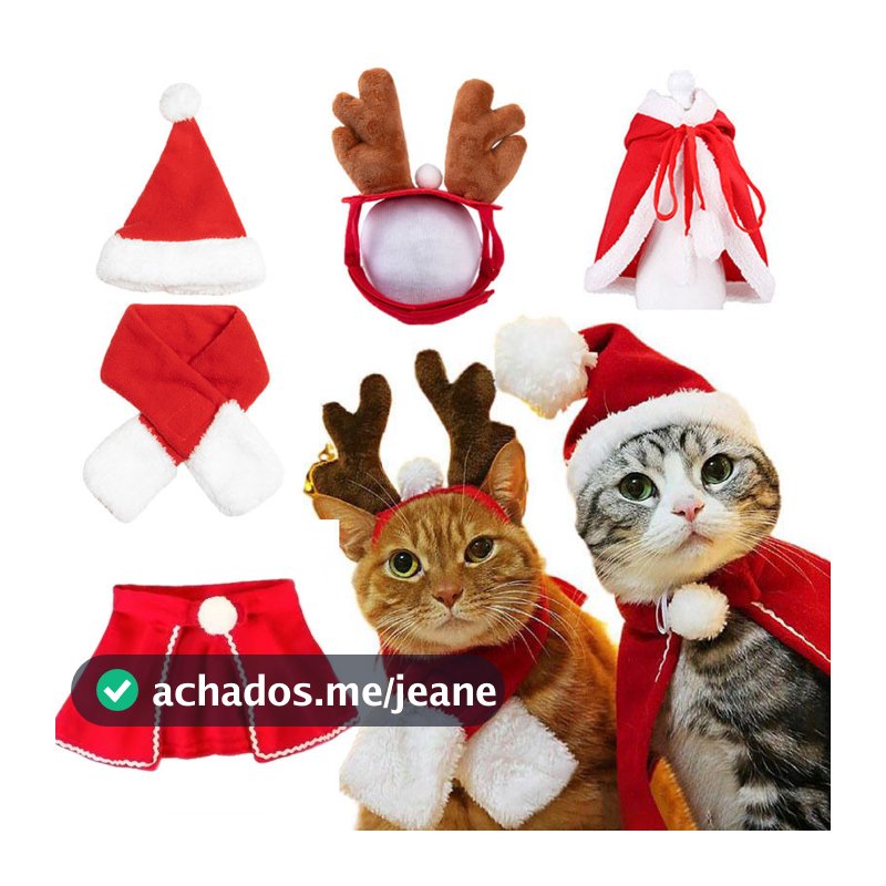 Cão Chapéu De Natal Filhote De Cachorro Boné Ano Novo Pet Capa Gato Cachecol Xale Vestir-Se Para Animais De Estimação