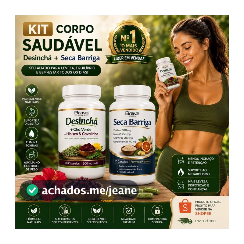 KIT BRAVA NUTRA CORPO SAUDÁVEL 120 Cápsulas   | ENVIO IMEDIATO