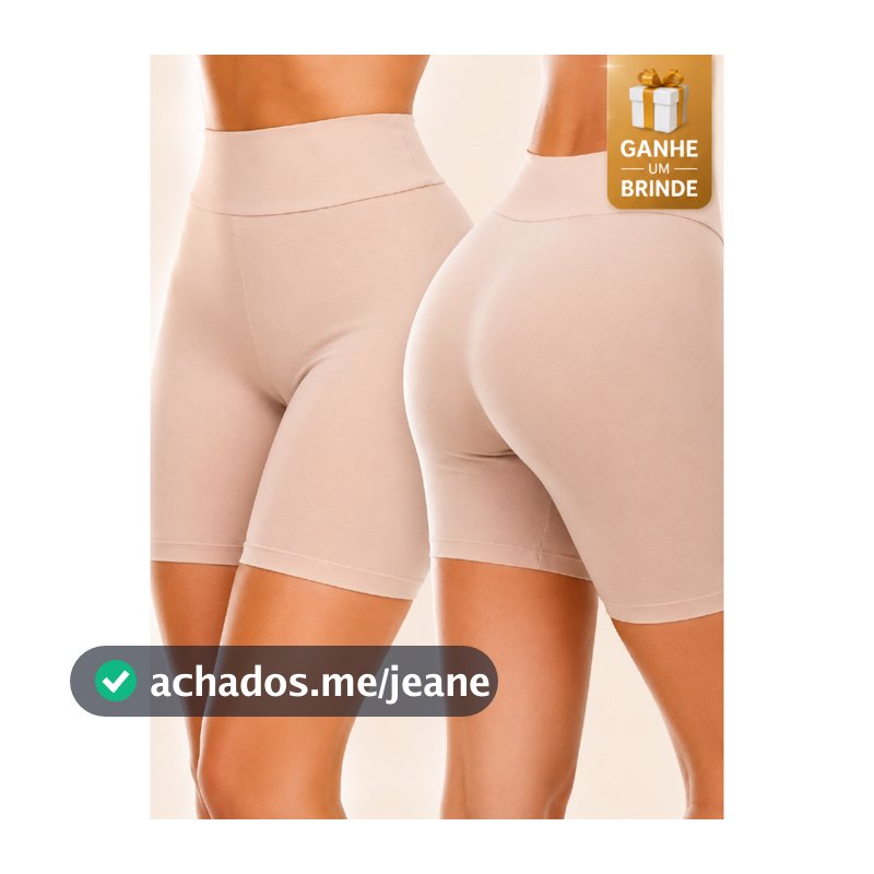 KIT 2 Short Segunda Pele Cos Alto Duplo Bermuda Anagua Modelador Lingerie