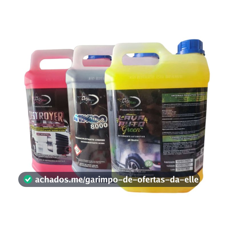 Shampoo Neutro 5L + Kit para Lava Rápido Desincrustante 5L + Desengraxante 5L