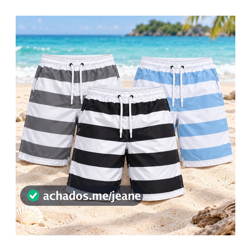 Short Tactel Grosso Masculino Bermuda Surf Praia Piscina Secagem Rápida Academia Tamanho P ao GG Entrega Imediata