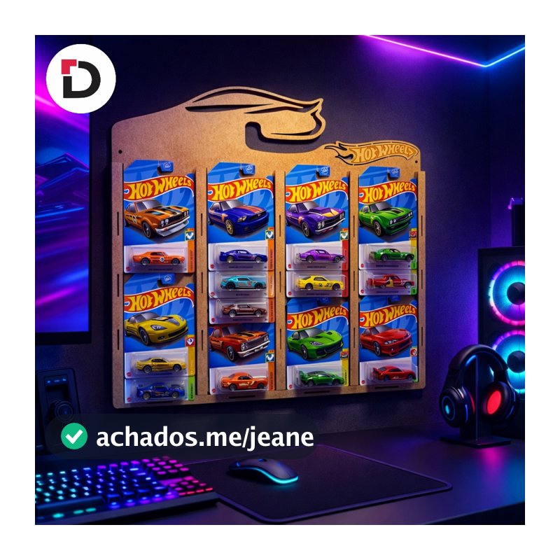 Organizador Porta Blister Expositor Carrinhos HOTWHEELS Decorativo Para Miniaturas em cartela- MDF / Brinquedos carros