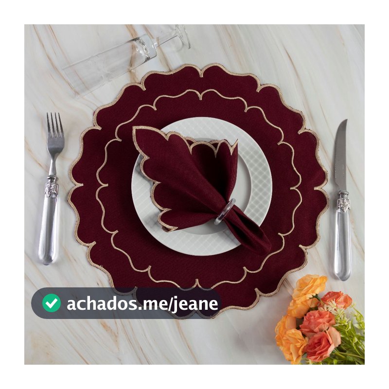 "Kit Americano 4 Peças: Sousplats e Guardanapos - Eleve a Elegância e Sofisticação da Sua Mesa de 2 Lugares!