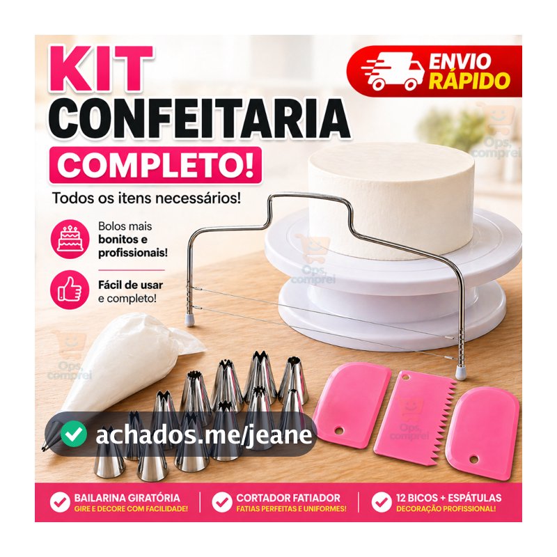 Kit Confeiteiro Completo com Bailarina Bico de Confeitaria Espatula Cozinha