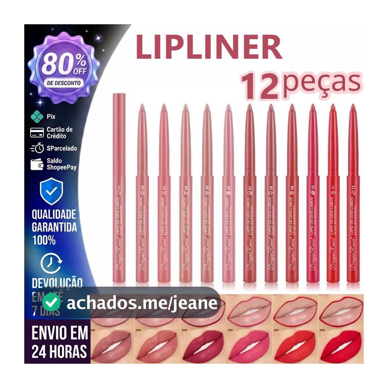 12 Pçs/Set Lipliner Lápis Desenhar Esboço A Linha Labial Caneta Matte Batom De Longa Duração Rosa Veludo Maquiagem