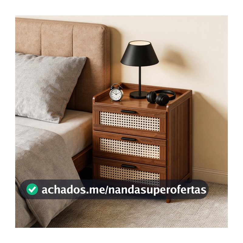 Mesa de Cabeceira 3 Gavetas Criado Mudo Organizador Quarto Armário Auxiliar Multiuso