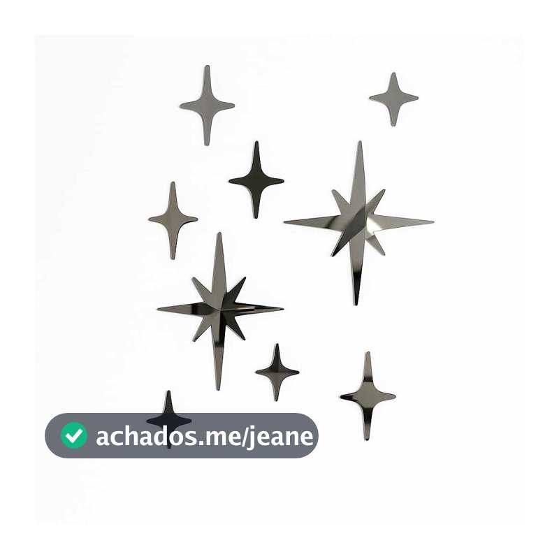 Kit Conjunto Espelhos Decorativo Brilho Estrela Céu Encantado Raio Acrílico Espelhado