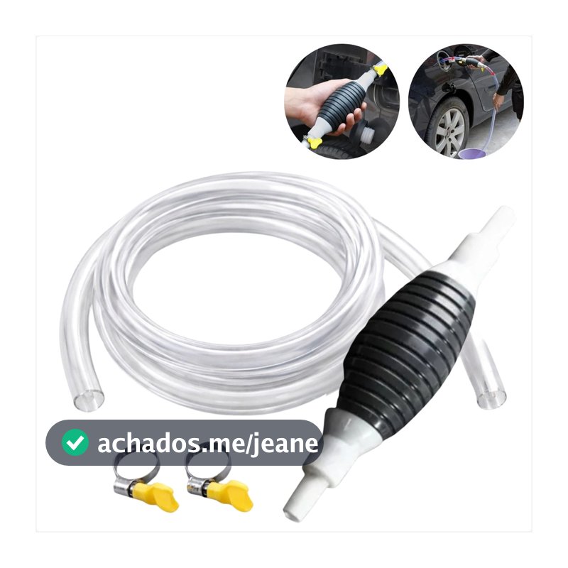 Bomba De Sucção Manual Para Transferência Automotiva Gasolina Etanol Óleo Água Completa