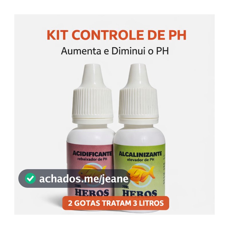 Kit Controle De Ph Aquário Acidificante + Alcalinizante 20ml Ajuste Ph Peixes Tartaruga