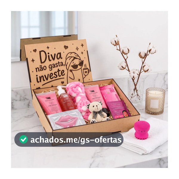 Kit Skincare Limpeza E Hidratação Completo Rosa Mosqueta Presente Feminino Na Caixa Mdf Flork
