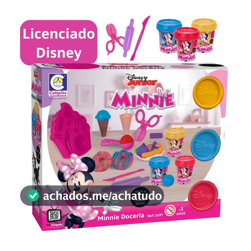 Kit Massinha de Modelar Doceria da Minnie com Acessórios Licenciado Disney Brinquedo