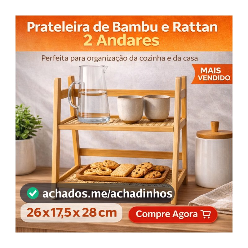 Prateleira Organizador Multiuso Bambu Cozinha Banheiro