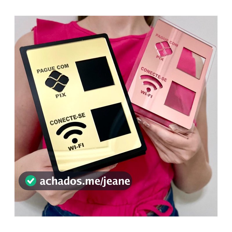 Placa Pix e Wifi Display Mesa Balcão PIX - Wi-fi