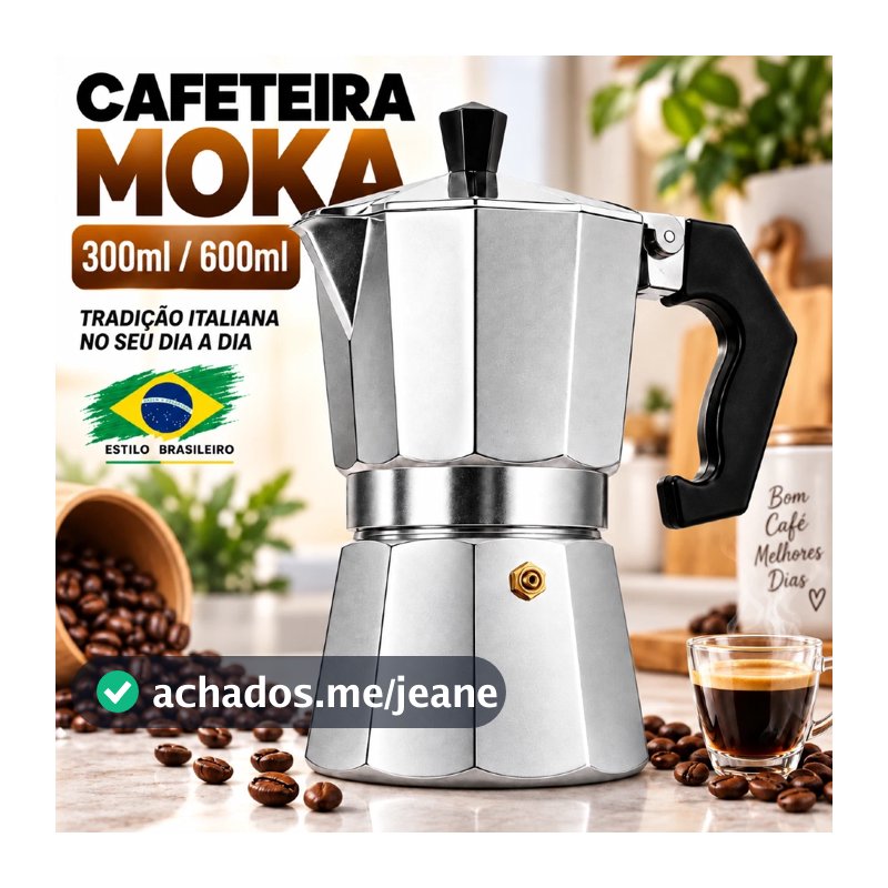 Cafeteira Italiana Moka 3/6/9/12 Xícaras Inox Café Puro Vários Tamanhos Cozinha Fogão