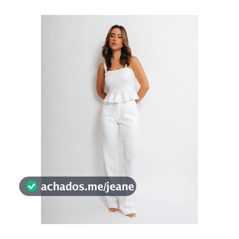 Conjunto Calça Wide Leg Pantalona Alfaiataria e Blusa Cropped Babado Elegante Casual Chic Festa