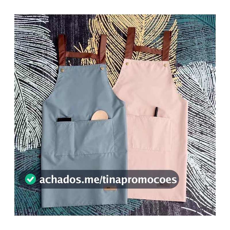 Avental de Cozinha Babador Ajustável - Resistente a Óleo e Água | Bolsos Grandes ❤️