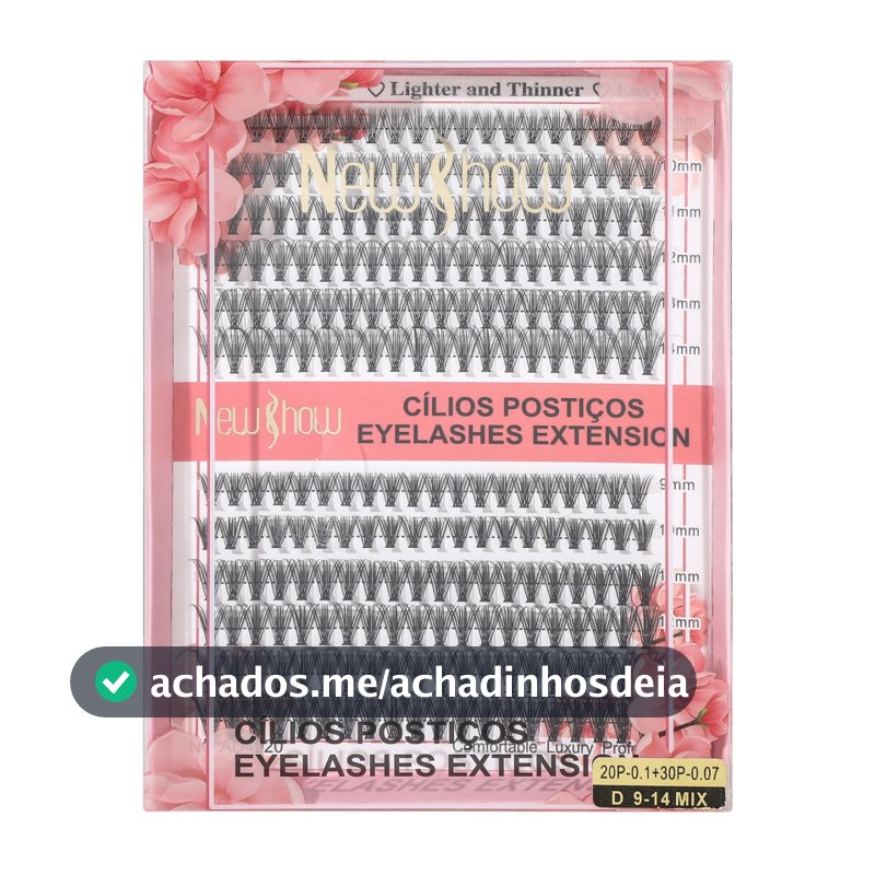New Show Cílios extensão de Cilios Postiços -Tufos sem Nó-20P/30P-0.10-D 9-14MIX