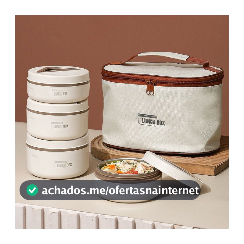 4 lancheira com Bolsa Térmica  Isolada De Aço Inoxidável Caixa De Almoço