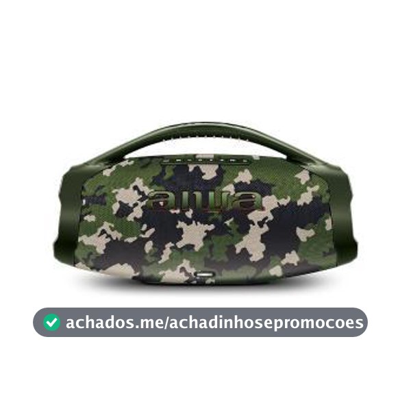Caixa de Som Bluetooth AIWA Boombox BBS-01GR 200W Camuflado Verde Bivolt 127V/220V