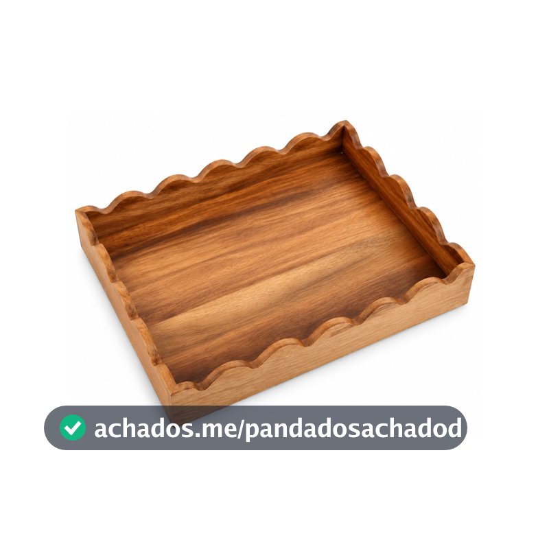 Bandeja Wave Madeira Acácia Natural 35cm Tuut 31823