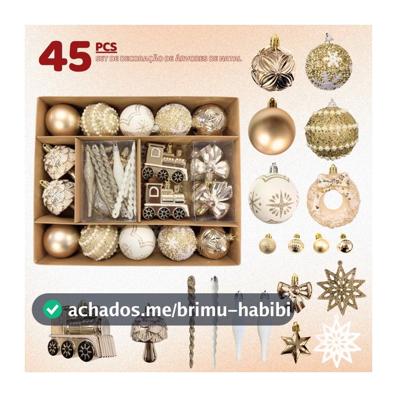 Kit 45 Bolas de Enfeites de Natal Decoração Natalina Árvore Bolinhas Pendentes