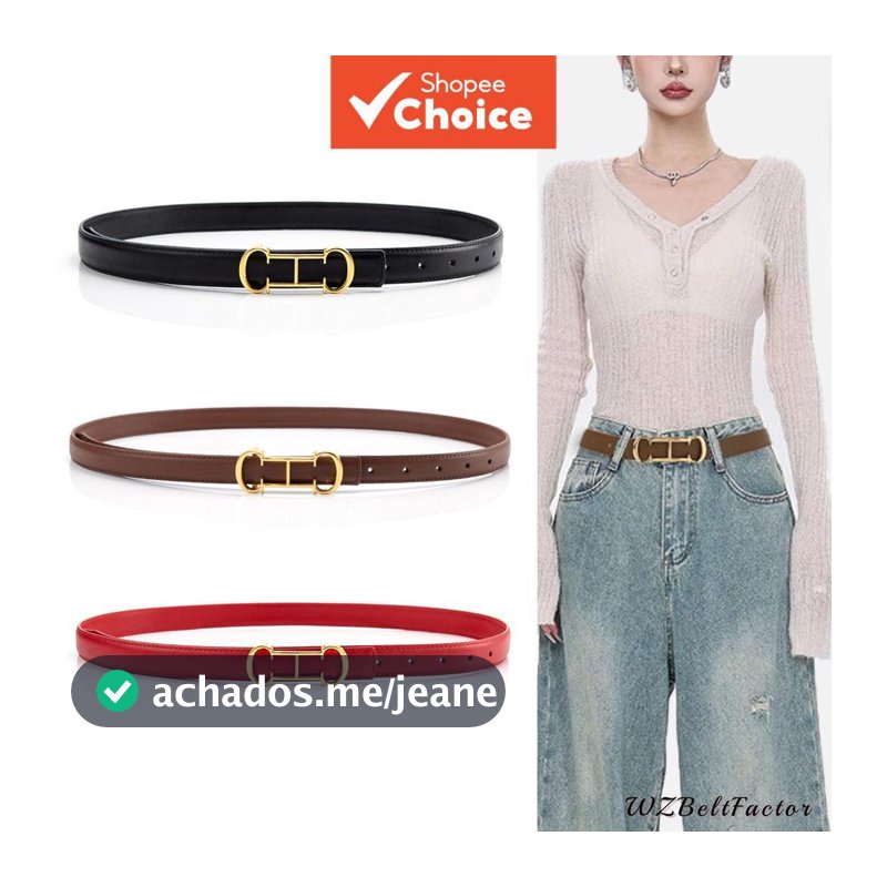 Cinto Feminino Elegante De Couro Skinny Preto Para Vestido Jeans Calças Acessórios De Moda