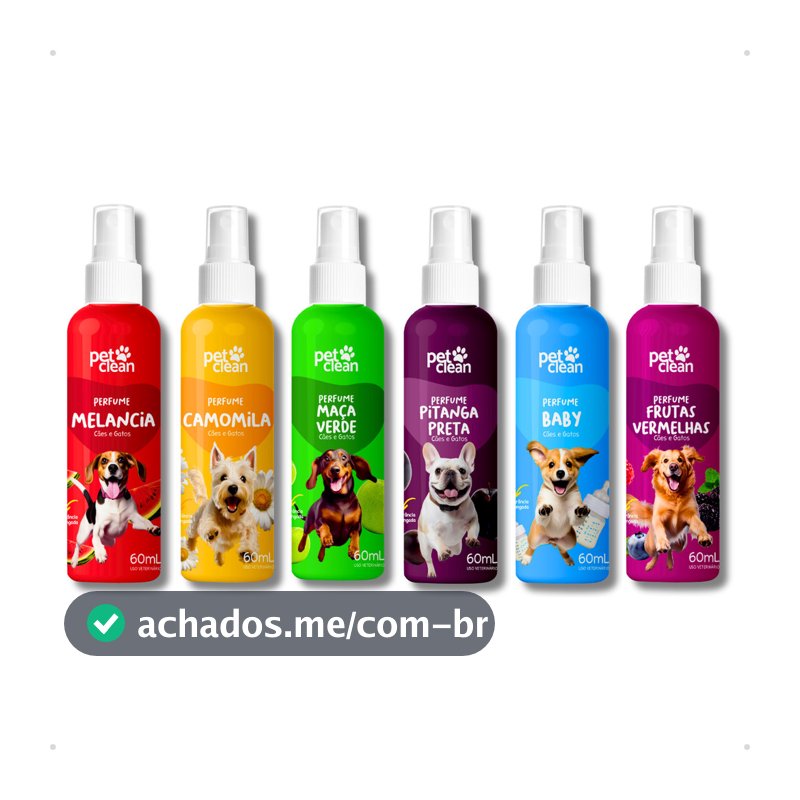 Perfume Colônia Pet Shop para Cachorro e Gato Linha Fragrâncias 60ml Vários Aromas - Pet Clean