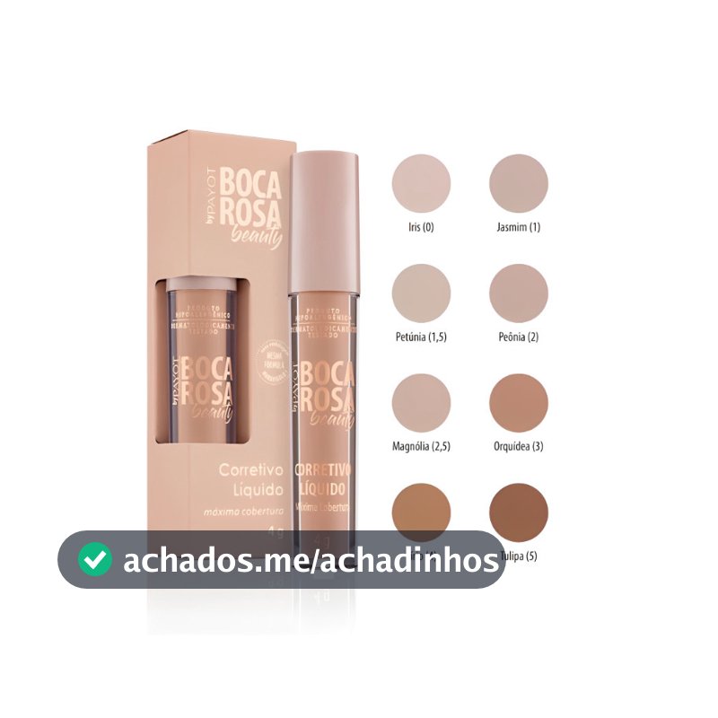 Corretivo Líquido Boca Rosa Beauty by Payot – Alta Cobertura, Longa Duração