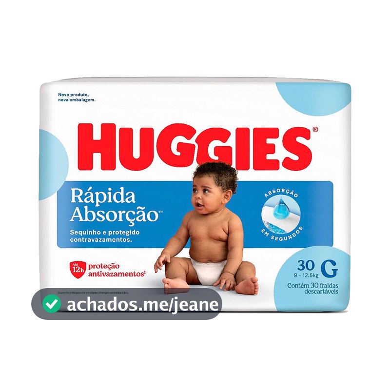 Fralda Infantil Huggies Meguinha Tamanho G 30 Unidades