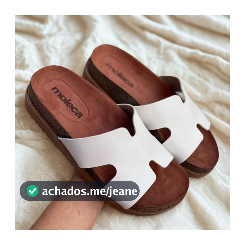Tamanco Birken Feminino Moleca Branco Off com Fivelas Confortável Leve Anatômico Casual Verão