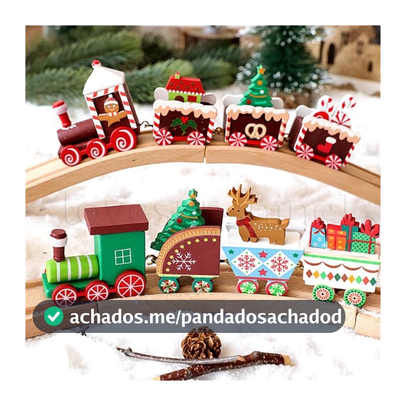 [Natal] Decoração De Para Casa 4 Nós Trem/Pintado Com Papai Noel Brinquedos Infantis Enfeite/Festa Presentes