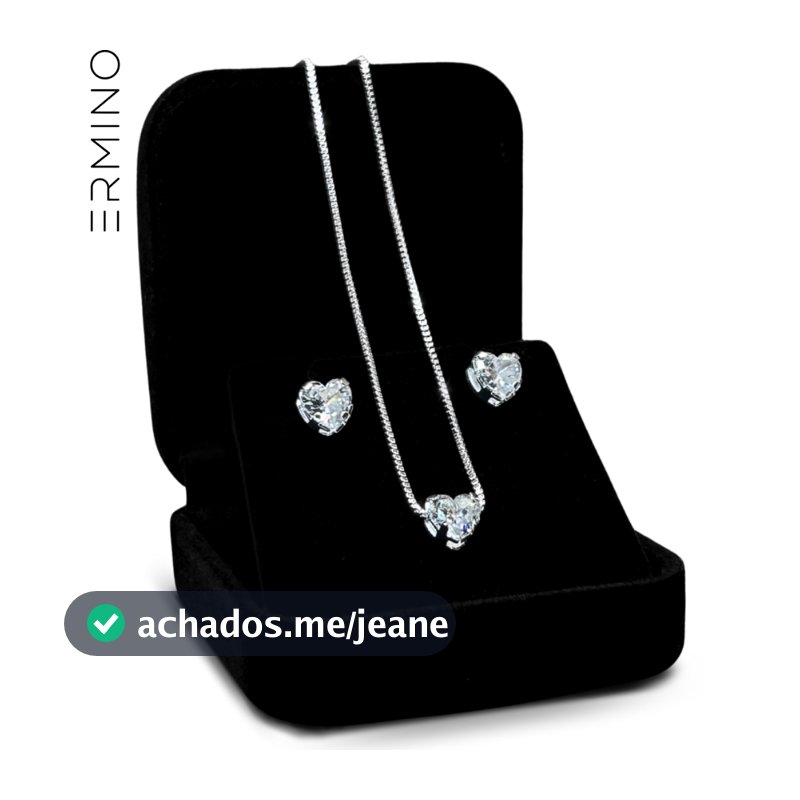 Colar e Brinco Prata 925 Legítima Ponto de Luz Veneziana Coração Feminino Corrente Cordão Presente